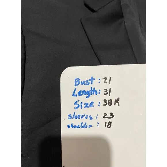 Lauren Ralph Lauren wool sport coat black blazer business logo button men's 38 R